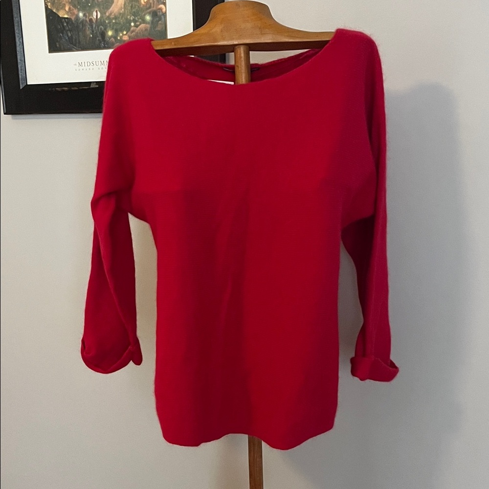 Cable & Gauge Vibrant Red Long Sleeve Top